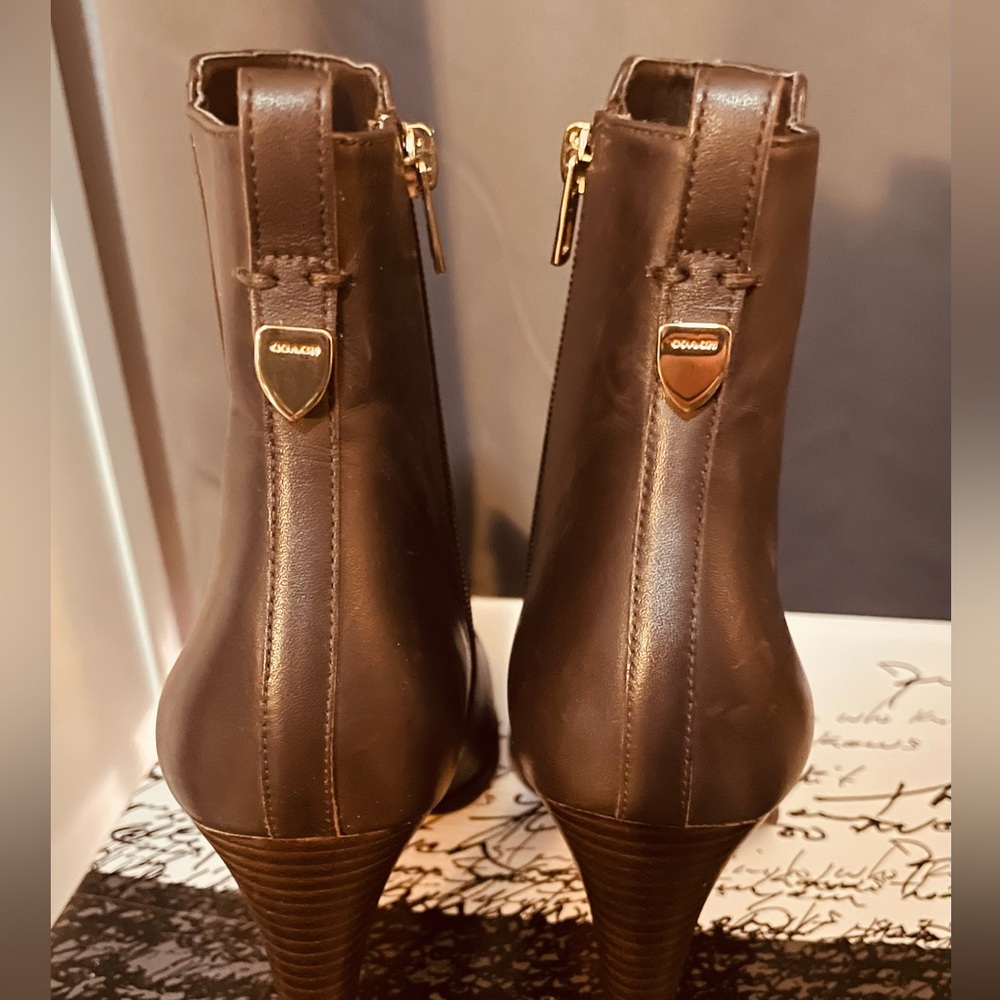 Coach Dark Brown Leather Boots